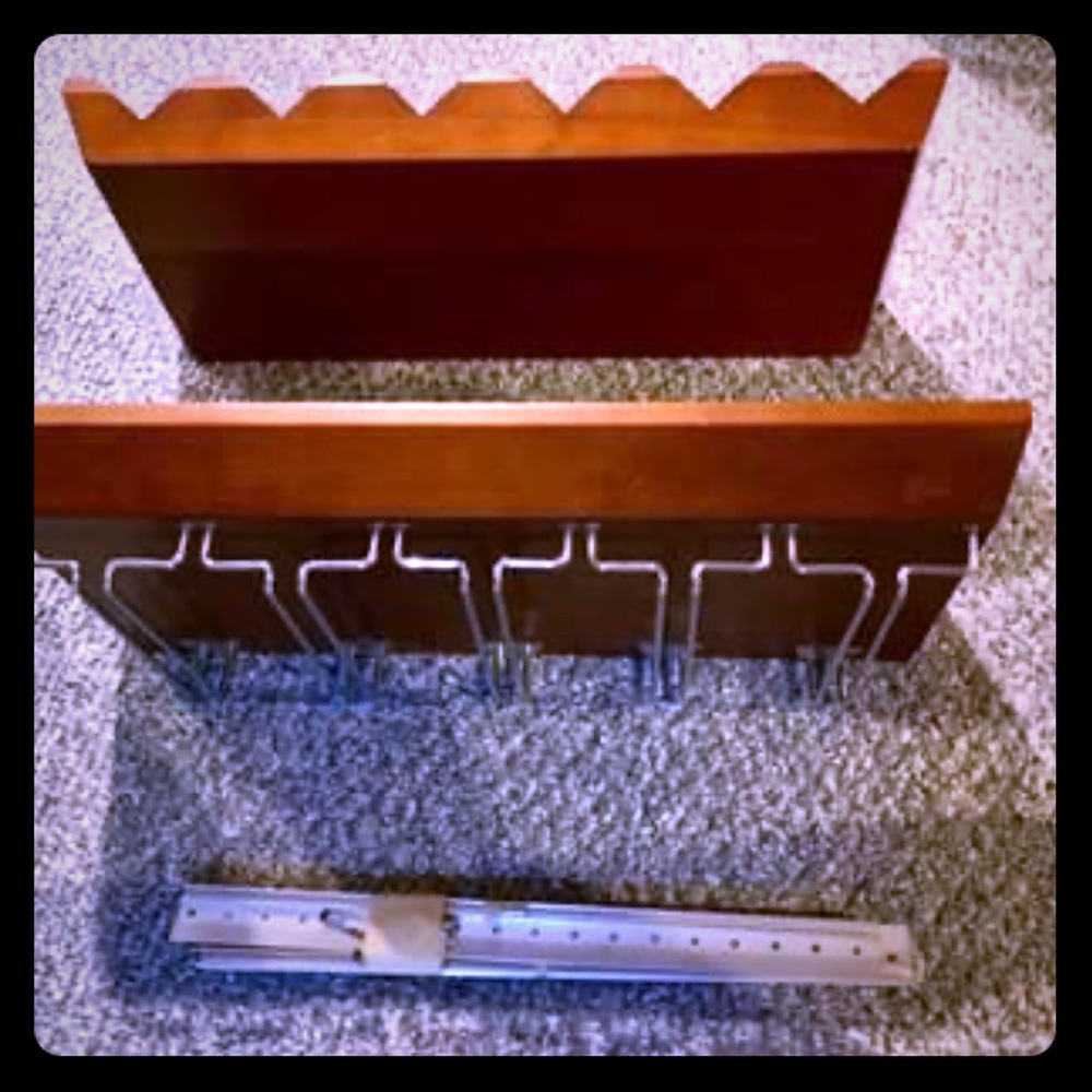 Pottery Barn wine rack and glass holder